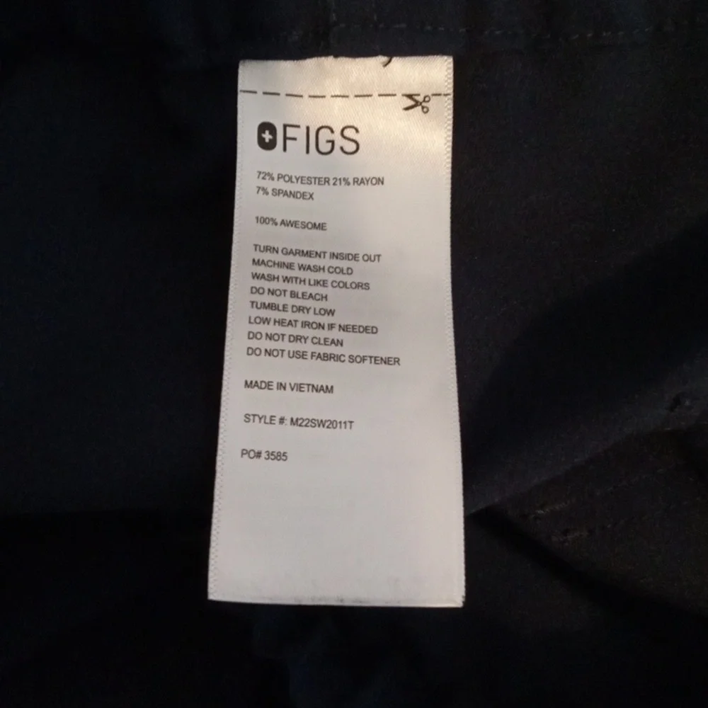 Figs Men's Navy Blue Pisco Scrub Pant Pullover Elastic Waistband Tall Size Large